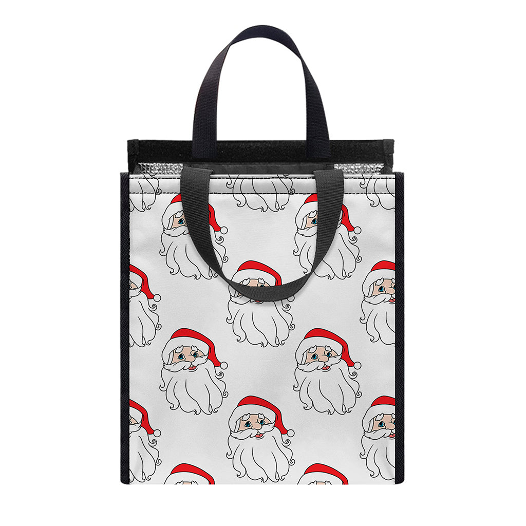 Christmas Santa Claus Pattern Print Insulated Lunch Tote