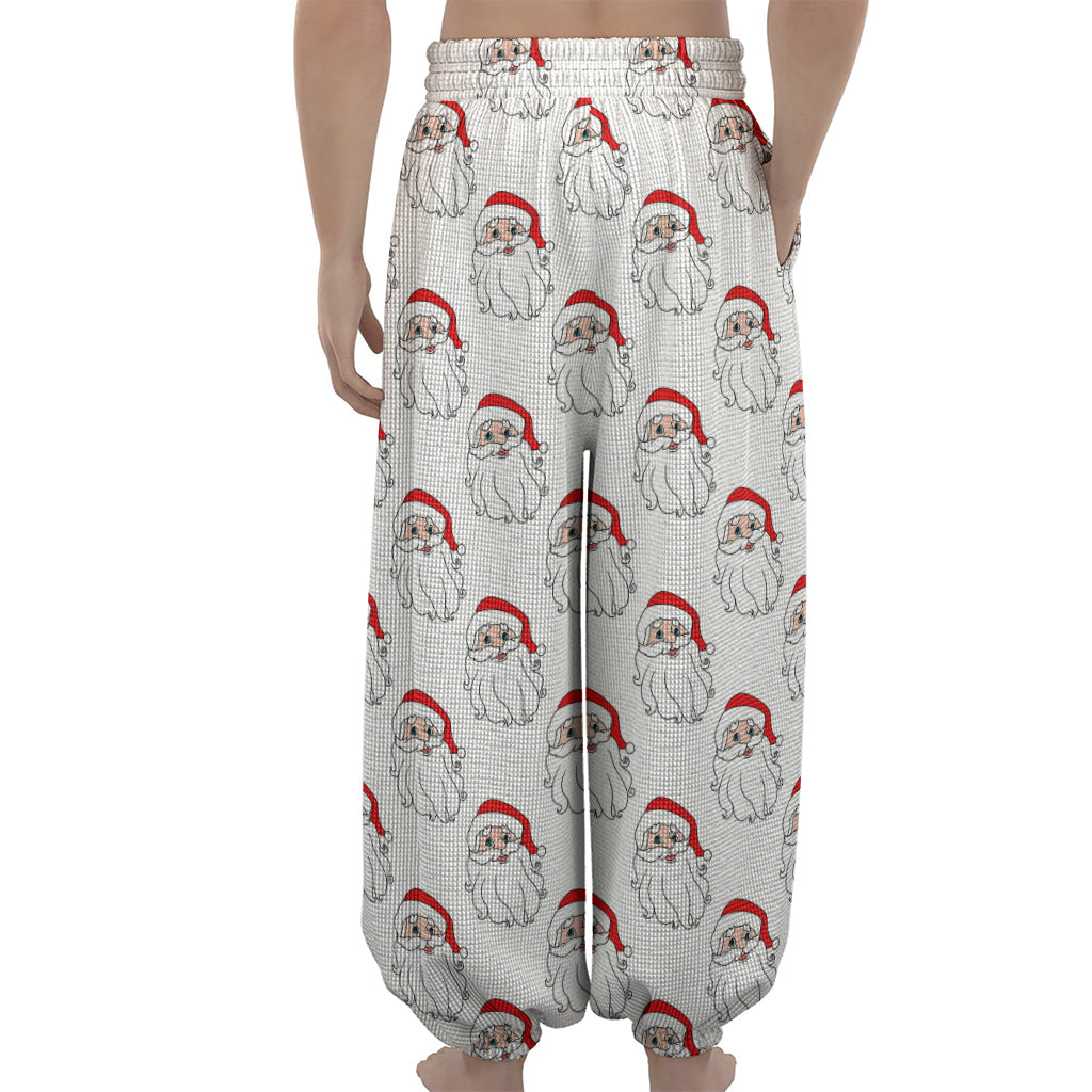 Christmas Santa Claus Pattern Print Lantern Pants