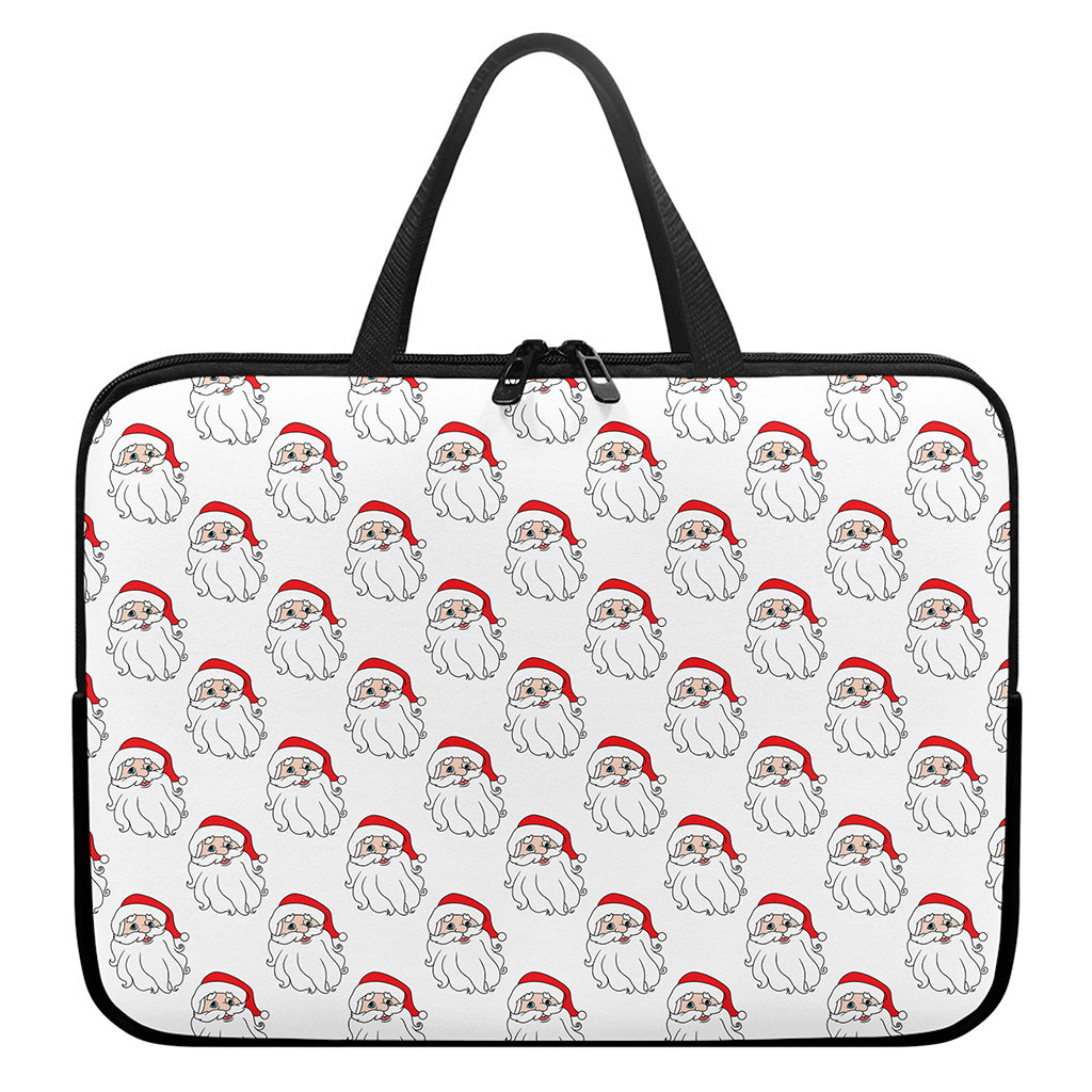 Christmas Santa Claus Pattern Print Laptop Sleeve With Handle