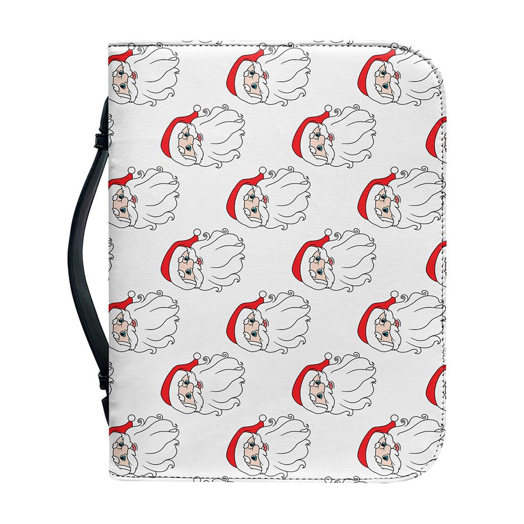 Christmas Santa Claus Pattern Print Leather Bible Cover
