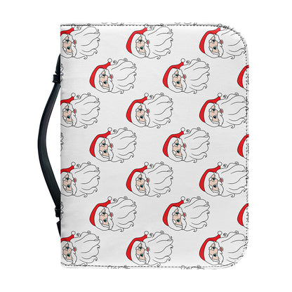 Christmas Santa Claus Pattern Print Leather Bible Cover