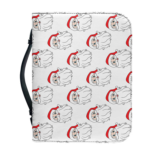 Christmas Santa Claus Pattern Print Leather Bible Cover