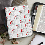 Christmas Santa Claus Pattern Print Leather Bible Cover
