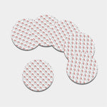 Christmas Santa Claus Pattern Print Leather Coaster Set