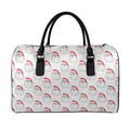 Christmas Santa Claus Pattern Print Leather Duffel Bag