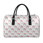 Christmas Santa Claus Pattern Print Leather Duffle Bag
