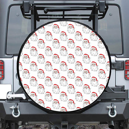 Christmas Santa Claus Pattern Print Leather Spare Tire Cover