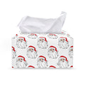 Christmas Santa Claus Pattern Print Leather Tissue Box Cover