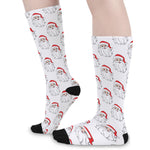 Christmas Santa Claus Pattern Print Long Socks