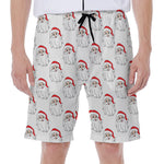Christmas Santa Claus Pattern Print Men's Beach Shorts
