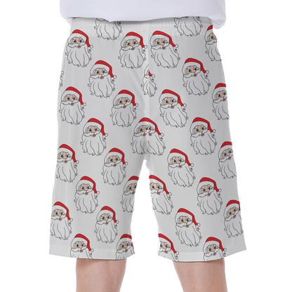 Christmas Santa Claus Pattern Print Men's Beach Shorts