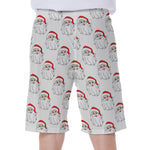 Christmas Santa Claus Pattern Print Men's Beach Shorts