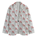 Christmas Santa Claus Pattern Print Men's Cotton Blazer