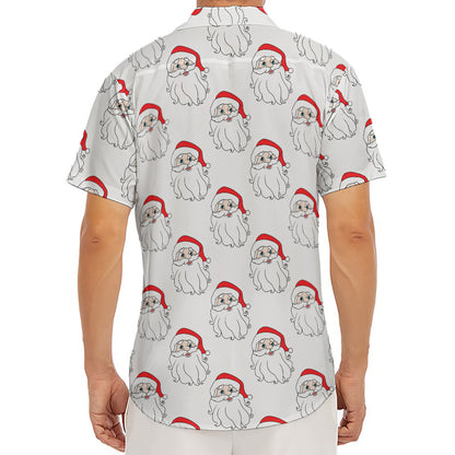 Christmas Santa Claus Pattern Print Men's Deep V-Neck Shirt