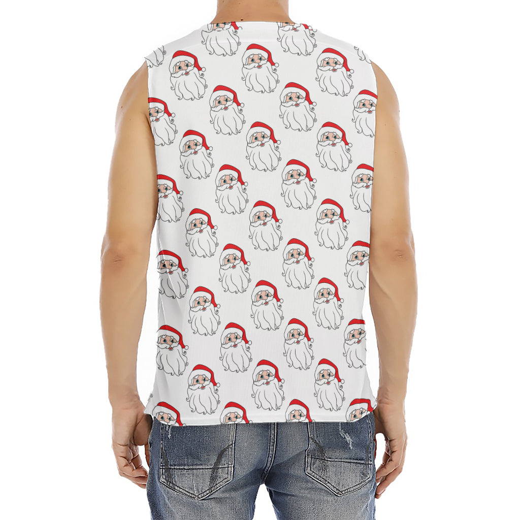Christmas Santa Claus Pattern Print Men's Fitness Tank Top
