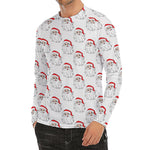 Christmas Santa Claus Pattern Print Men's Long Sleeve Rash Guard