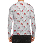 Christmas Santa Claus Pattern Print Men's Long Sleeve Rash Guard