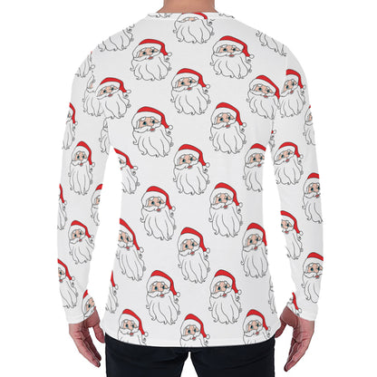 Christmas Santa Claus Pattern Print Men's Long Sleeve T-Shirt