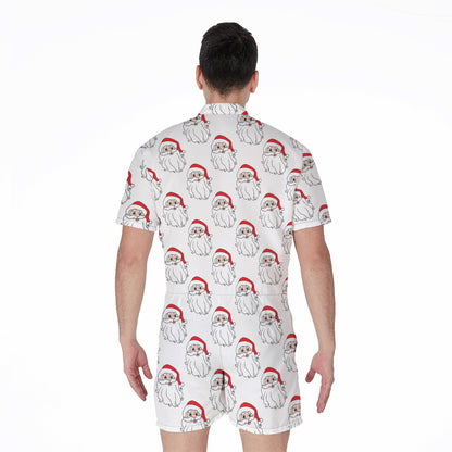 Christmas Santa Claus Pattern Print Men's Rompers