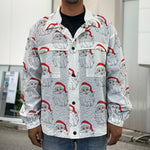 Christmas Santa Claus Pattern Print Men's Shirt Jacket