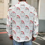 Christmas Santa Claus Pattern Print Men's Shirt Jacket