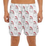 Christmas Santa Claus Pattern Print Men's Split Running Shorts