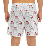 Christmas Santa Claus Pattern Print Men's Split Running Shorts