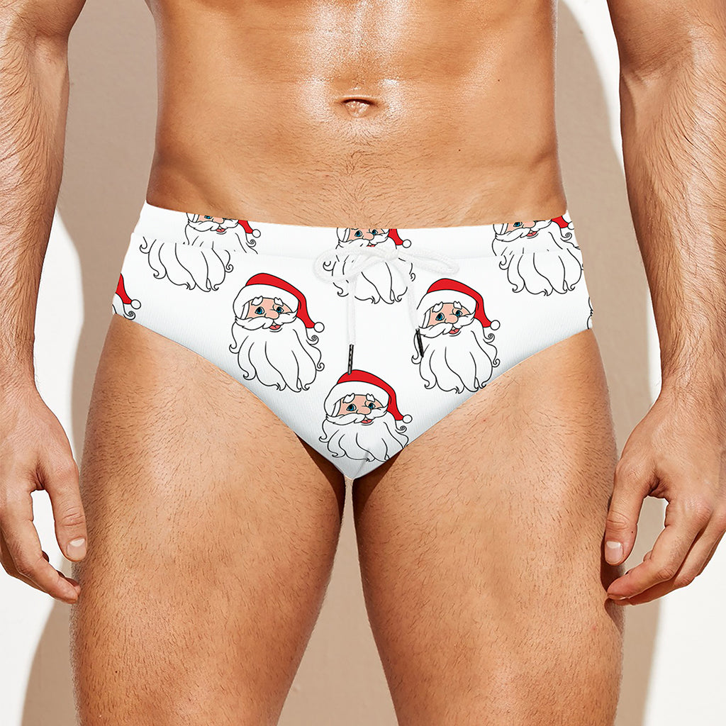Christmas Santa Claus Pattern Print Men's Swim Briefs
