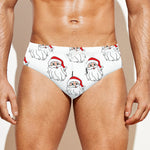 Christmas Santa Claus Pattern Print Men's Swim Briefs