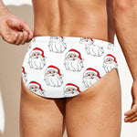 Christmas Santa Claus Pattern Print Men's Swim Briefs