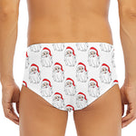 Christmas Santa Claus Pattern Print Men's Triangle Swim Briefs