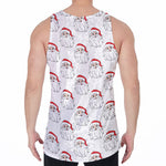 Christmas Santa Claus Pattern Print Men's Velvet Tank Top