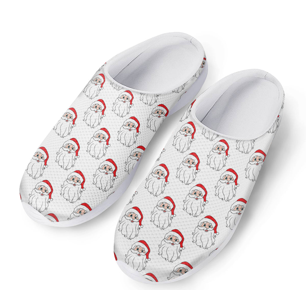 Christmas Santa Claus Pattern Print Mesh Casual Shoes