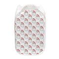 Christmas Santa Claus Pattern Print Mesh Laundry Hamper