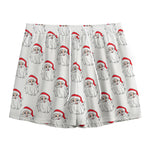 Christmas Santa Claus Pattern Print Mesh Shorts