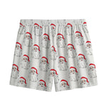 Christmas Santa Claus Pattern Print Mesh Shorts
