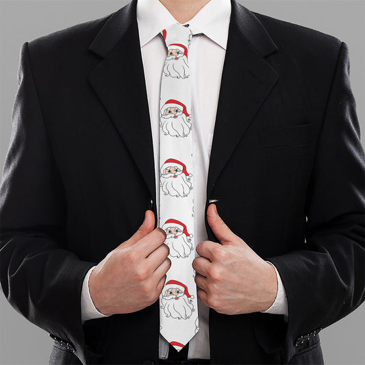 Christmas Santa Claus Pattern Print Necktie