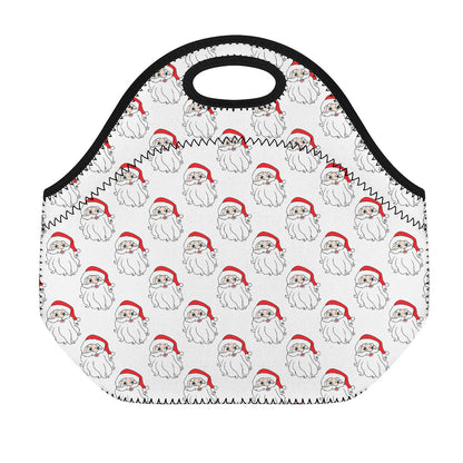 Christmas Santa Claus Pattern Print Neoprene Lunch Bag