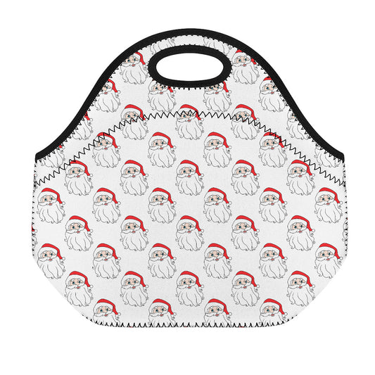 Christmas Santa Claus Pattern Print Neoprene Lunch Bag