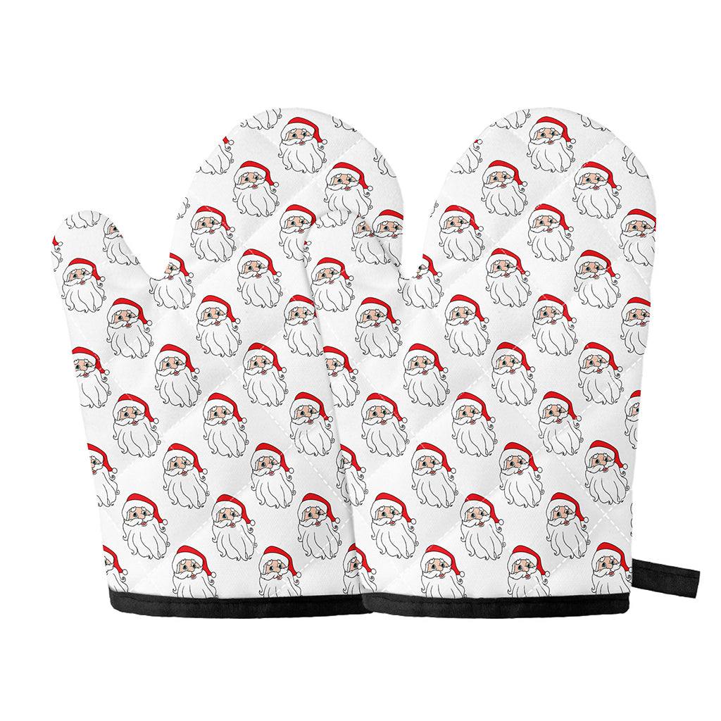 Christmas Santa Claus Pattern Print Oven Mitts