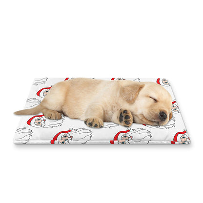 Christmas Santa Claus Pattern Print Pet Cooling Mat Cover