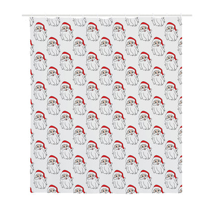 Christmas Santa Claus Pattern Print Polyester Shower Curtain