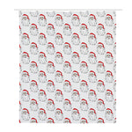 Christmas Santa Claus Pattern Print Polyester Shower Curtain