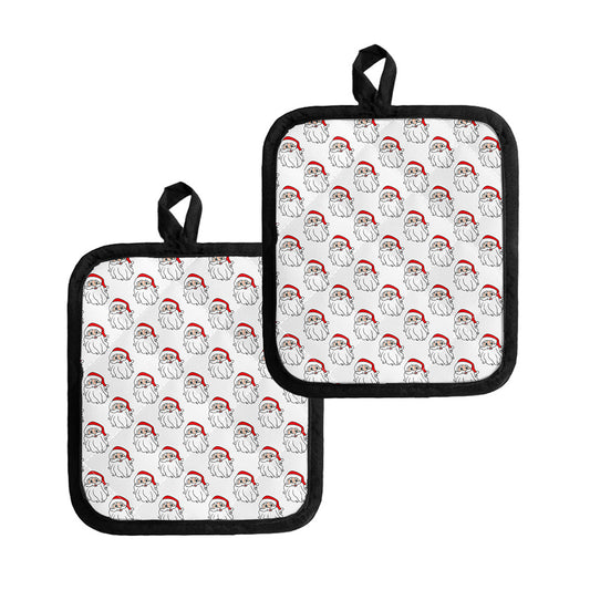 Christmas Santa Claus Pattern Print Pot Holders