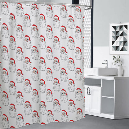Christmas Santa Claus Pattern Print Premium Shower Curtain