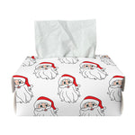 Christmas Santa Claus Pattern Print Rectangle Tissue Box Cover