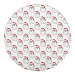 Christmas Santa Claus Pattern Print Round Blanket