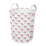 Christmas Santa Claus Pattern Print Round Laundry Basket