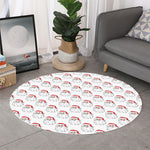 Christmas Santa Claus Pattern Print Round Rug