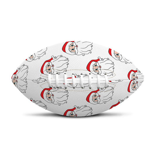 Christmas Santa Claus Pattern Print Rugby Ball